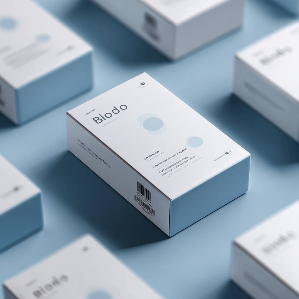 Blodo product package on neutral background